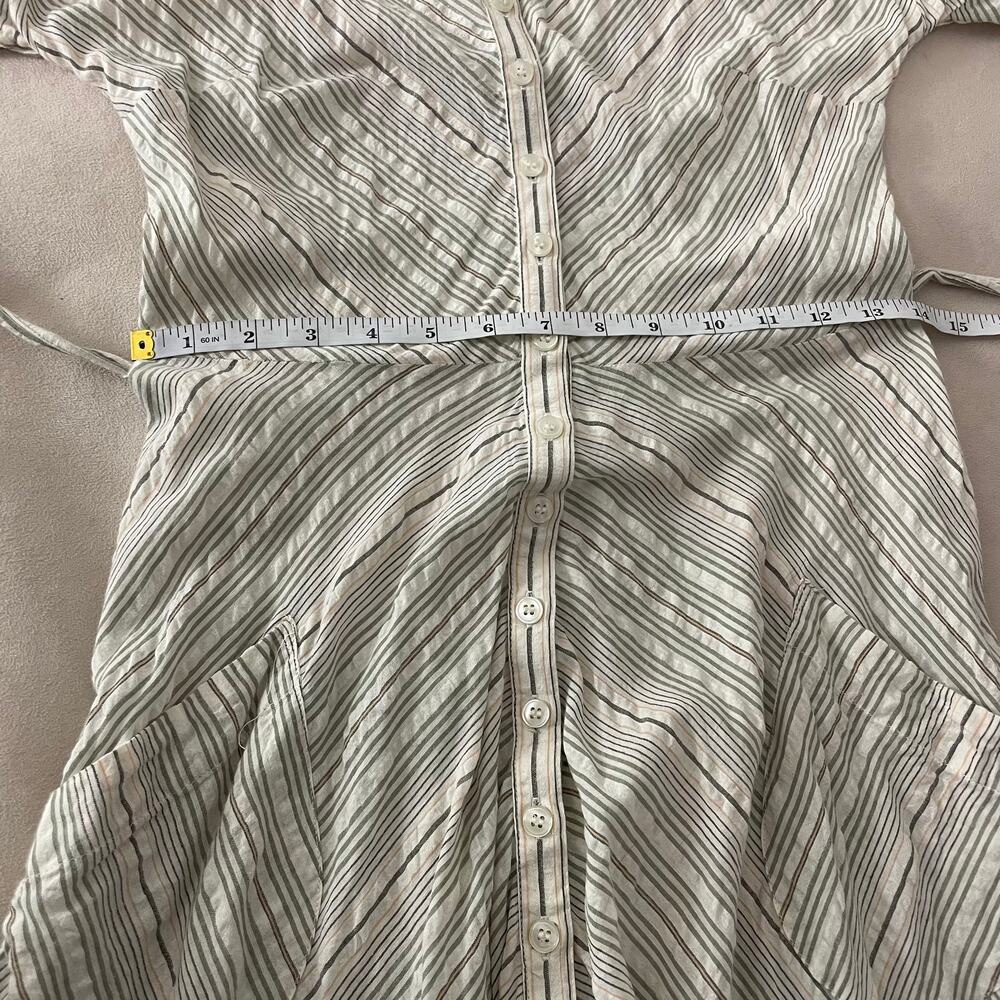 French Connection Striped Button Front Dress Prairie Cottagecore Vibe Size 4 - Picture 9 of 12